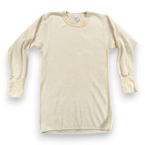 Vintage Sears Shirt Adult SMALL White Thermal Waffle Knit Undershirt USA 70s